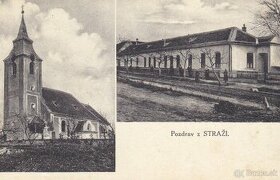 Predám delenú pohľadnicu obce  Straže 1938 pri Šaštíne - 1
