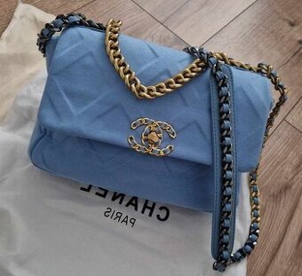 Nová luxusná CHANEL flap bag nebeska modra jahňacia koža