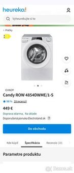 Pračka/sušička Candy ROW 4854DWME/1-S