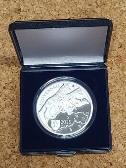 Strieborná minca 3,33 EUR Vlk dravý