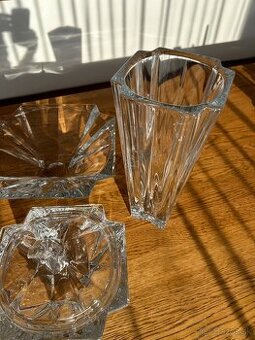 Crystalite bohemia váza, misa a miska