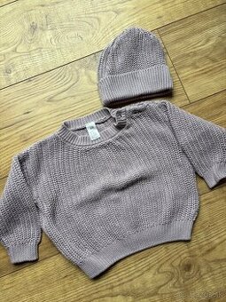 Pletenný svetrík + čiapka