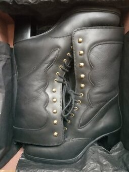 Luxusné čiizmy kožené, farba čierna, veľkosť reálna 37.5