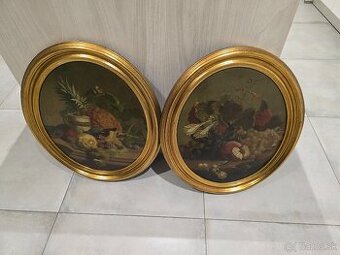 Predám vzácny pár starožitných malieb na dreve – Klasické zá