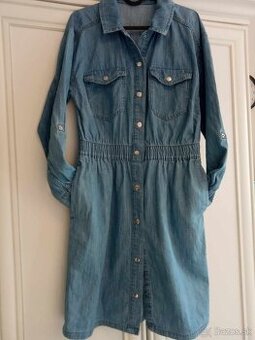 MÓDNE JARNÉ RIFLOVÉ ŠATY č.M(40)=LEN 5€+6KS BIŽUTÉRIE