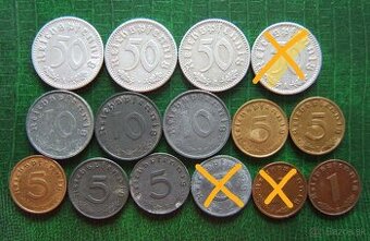 mince nemecko československo SR 1942 bankovky unc srí lanka