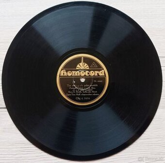 Starožitná šelaková gramodeska C. a K. polní maršálek