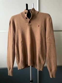 Vintage Polo Ralph Lauren béžový pulóver s červeným logom