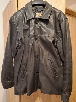 Kožená pánska čierna bunda