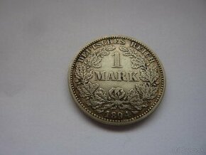 Vzácna strieborná nemecká 1 mark 1894 G