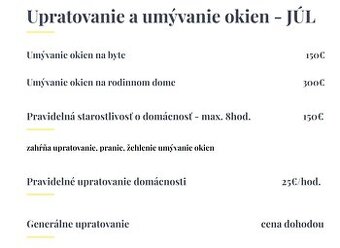 Upratovanie a umývanie okien Bratislava