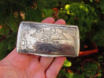 Krásna stará strieborná tabatierka - Viedeň 1865