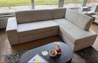 Rohová sedačka – svetlá šedá, veľká a pohodlná