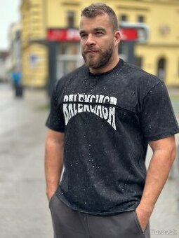 Luxusne tričko oversize Balenciaga čierno biele