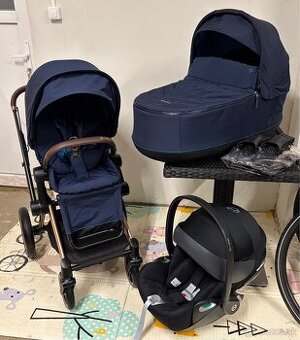 Kočík Cybex Priam Rosegold Nautical Blue - Trojkombinácia - 1