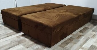 2 rovnake valendy hneda alcantara, 80x195x40 cm