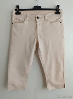 Dámske béžové trojštvrťové nohavice/bermudy/rifle/džínsy