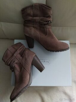 NOVÉ kožené hnedé jesenné čižmy veľ. 37 (osobný odber)