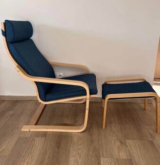 🌟 Ikea Poäng – pohodlné kreslo s podnožkou 🌟