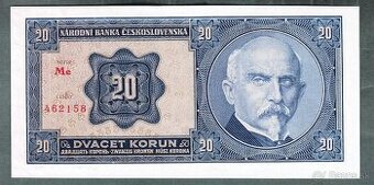 Staré bankovky 20 korun 1926 bezvadný stav