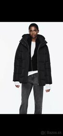 NOVÁ Zara čierna zimná bunda s kapucňou - 1