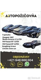 PRENÁJOM ÁUT, CAR RENTAL, AUTOPOŽIČOVŇA,AUTO NA PRENÁJOM