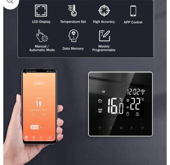 SMART WiFi Termostat, Dotykový, Tuya/Smartlife