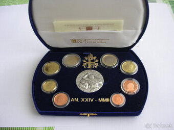 sada VATIKAN 2002 pápež Ján Pavol II.-PROOF s Ag mincou