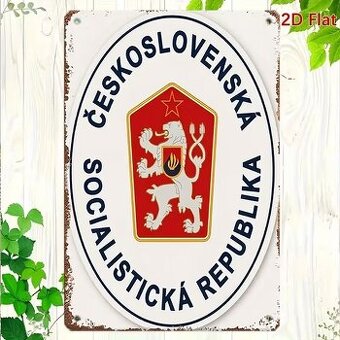 Kovova retro tabula ČSSR 30x20 cm