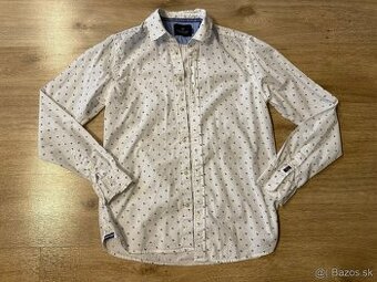 Pánska Scotch & Soda - biela bavlnená vzorovaná košeľa