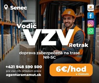 Hľadáme šikovného vodiča VZV - Retrak