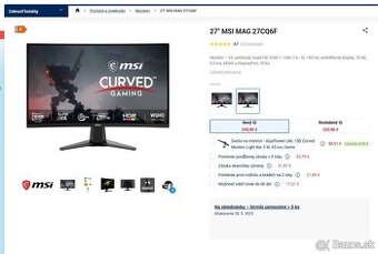 27" MSI MAG 27CQ6F 180 hz