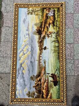 Gobelín Krajinka s člnkom