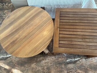 male drevene teakove stoliky  60 cm