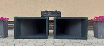 Predám 2ks pasívny subwoofer so zosilňovačom a kabelážou