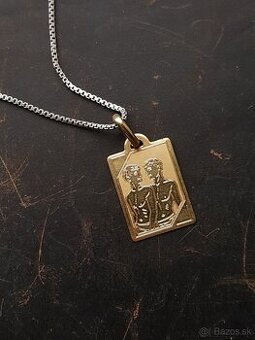 Zlatý prívesok Blížencov so striebornou retiazkou