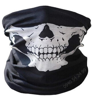 Nákrčník - kukla s motívom LEBKY