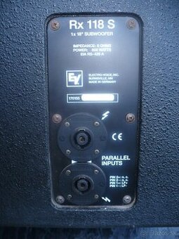 PREDÁM výhodne 4 ks suby Electro Voice Rx 118 S