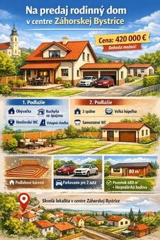 Dvojpodlažný rodinný dom v centre Záhorskej Bystrice