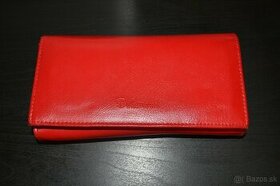 Dámska kožená veľká peňaženka červená