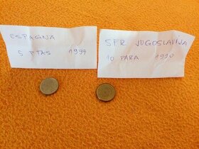 Španielske a Juhoslovanské mince
