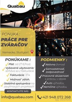 Ponuka práce Nemecko-Zvárač