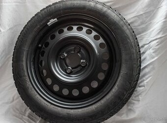 Plechove disky 4x100 R15 zimne pneu, puklice a stojan