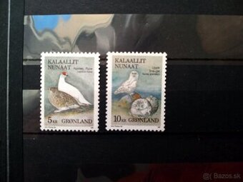 Poštové známky č.389 - Grónsko - vtáci