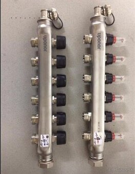 Uponor nerezový rozdeľovač podlahového kúrenia 6 okruhov