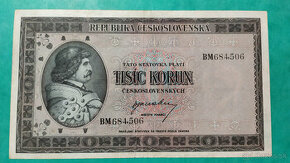 Bankovka 1000 Kčs 1945 neperforovaná - 1
