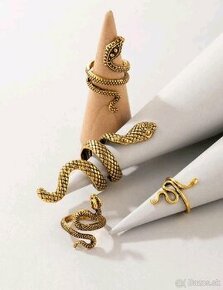 4ks zavinovací prsteň s hadím dizajnom
