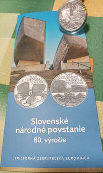 10€ minca 80. výročie SNP v BK + Proof + PL    (euro mince)