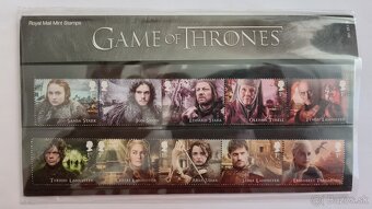 Limitovaná edicia Game of Thrones. Sada 15ks znamky