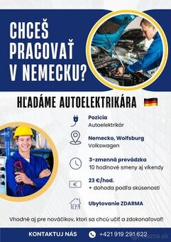 Hľadame Autoelektrikara VW Wolfsburg Nemecko